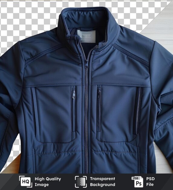 đối tượng trong suốt вид спереди chụp một chiếc áo khoác cao cấp màu xanh navy chất liệu kỹ thuật vải nhãn mác vật liệu vật liệu vật liệu vật liệu vật liệu vật liệu vật liệu vật liệu vật liệu