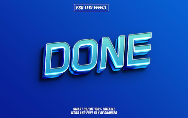 done text effect font editable typography 3d text