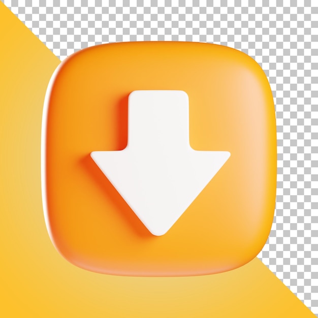 Down Button 3d illustration