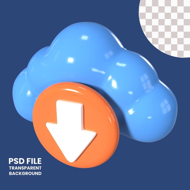 Download from Cloud 3D Illustration Icon