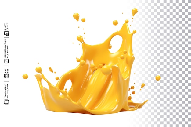 drop liquid of cheese on transparent background