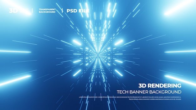 Đường hầm ánh sáng mở rộng kết cấu đường nét công nghệ kết xuất 3D, nền phân lớp HD PSD