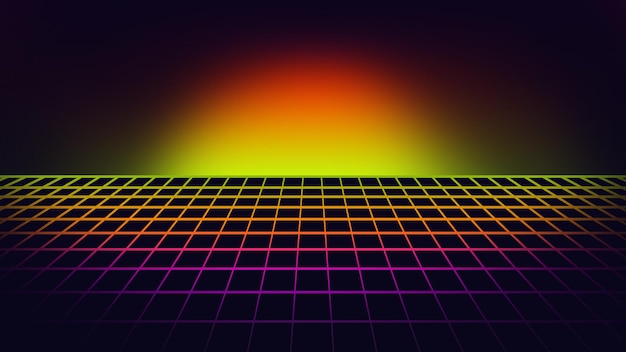 Đường nét trừu tượng và đèn neon trên nền đen nhạt