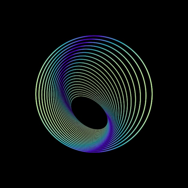 Đường xoắn ốc trừu tượng với màu Neon và hiệu ứng 3D