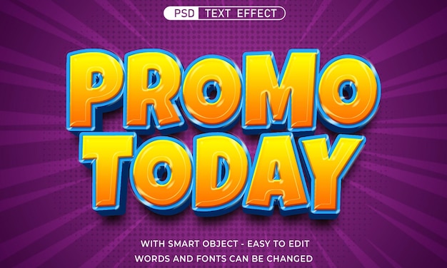 editable promo today 3d style text effect