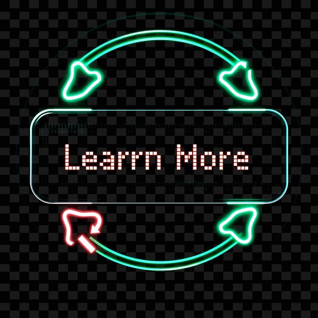 Effect Learn More Text in Digital Block Style Blinking Led Effects and Scrolling Binary Code Anima