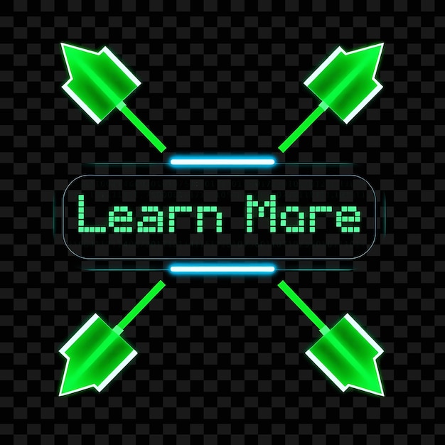 Effect Learn More Text in Digital Block Style Blinking Led Effects and Scrolling Binary Code Anima