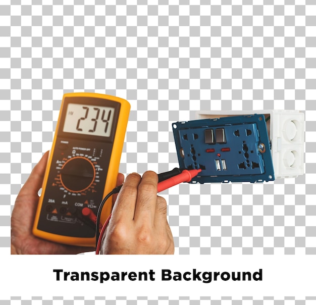 Electrician working electric wire meter checking
