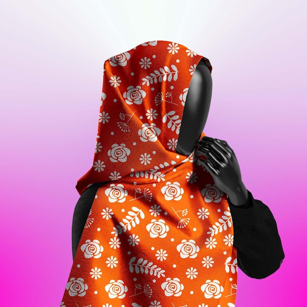 elegant hijab and scarf mockup