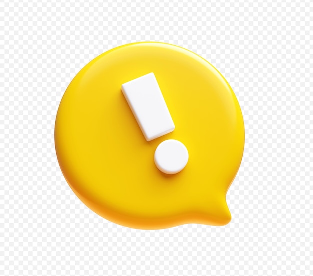 Exclamation mark icon 3d illustration background