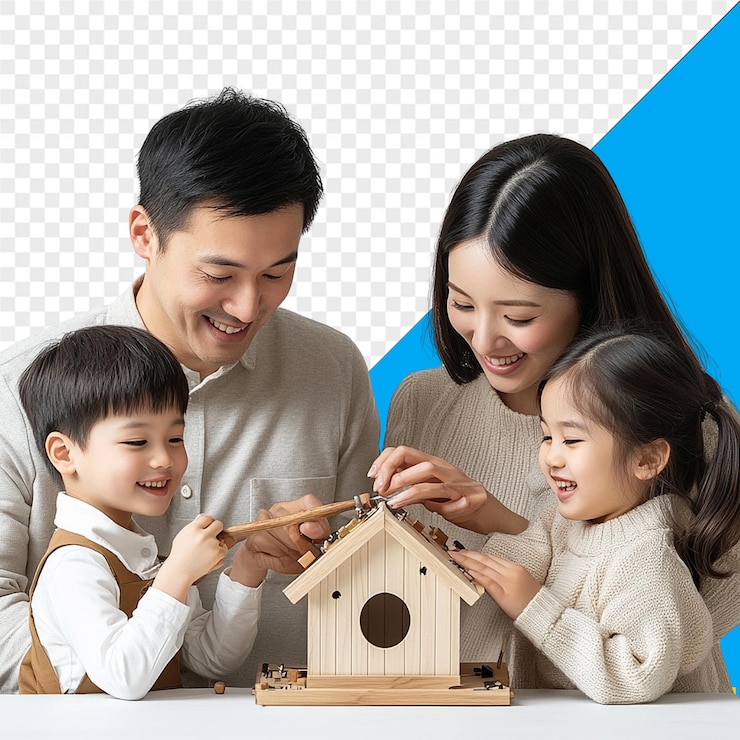 PSD family activities psd family fun transparent background family picnic png parents and children ps