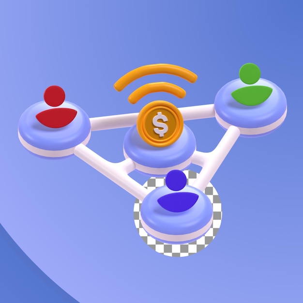 Financial Network in 3d Illustration