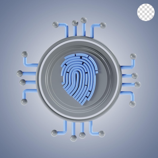 fingerprint technology 3d icon