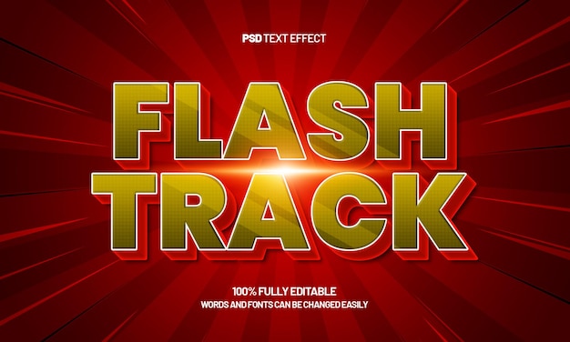 flash track editable text effect with a race and speed text effect