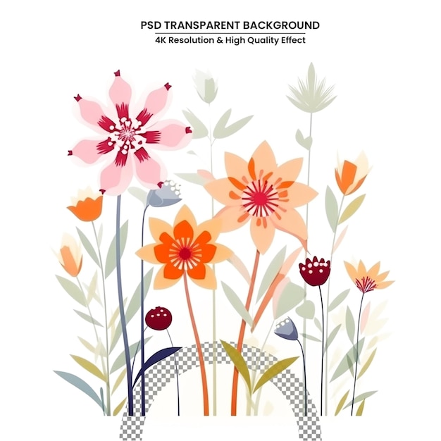 flat vector art illustration of flower bouquet