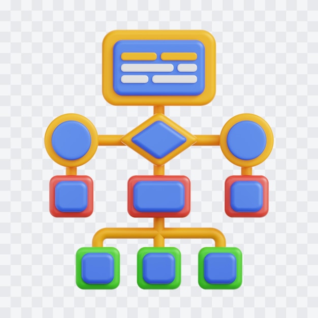 Flowchart 3D Illustration