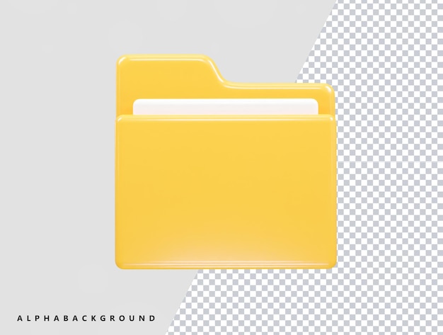 Folder icon file 3d illustration transparent element