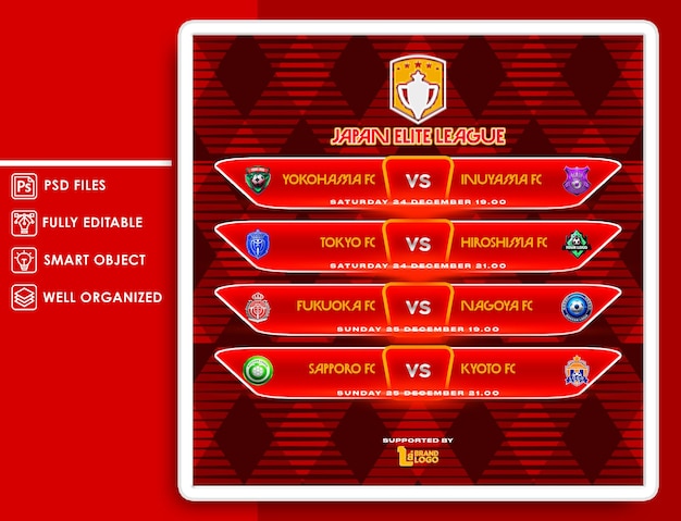 Football match schedule design template