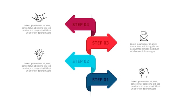 four arrows infographic elements business template for presentation concept with 4 options or steps