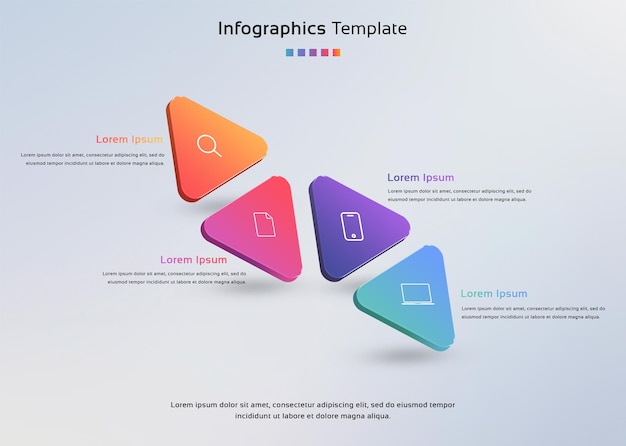 four steps infographic presentation banner