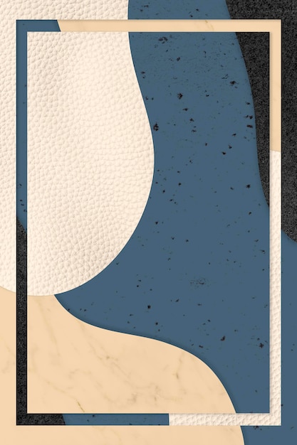 frame on blue and beige pattern background illustration