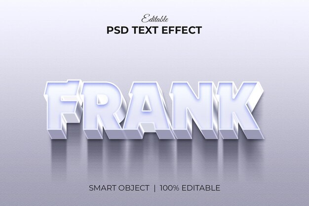 Frank White style 3d editable text effect mockup premium PSD