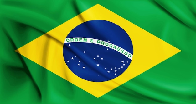 free psd flag of brazil fabric background luxury textile