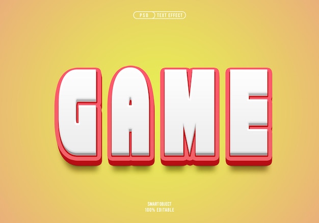 Free psd game editable 3D text effect