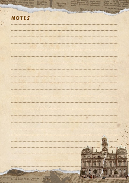 free vector vintage note paper scrapbook template background