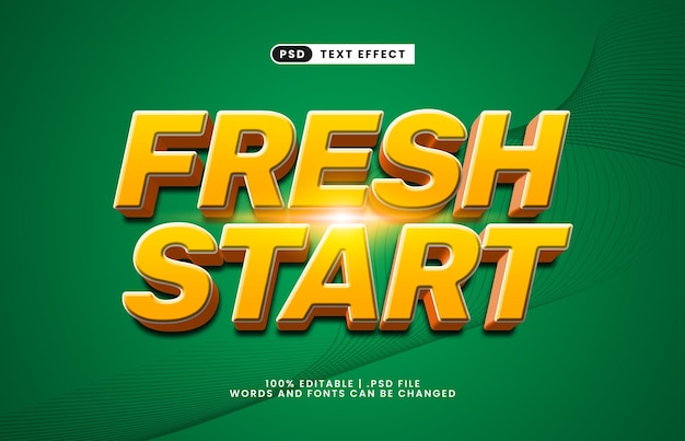 fresh start editable text effect with a good and happy text style