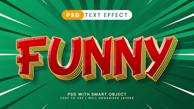funny editable text effect with red and yellow text style