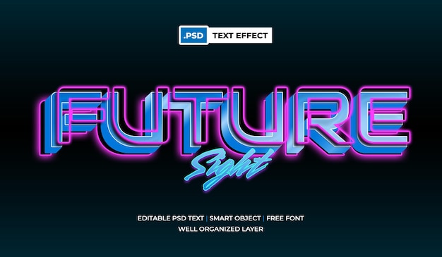 future text effect with cyber tech style