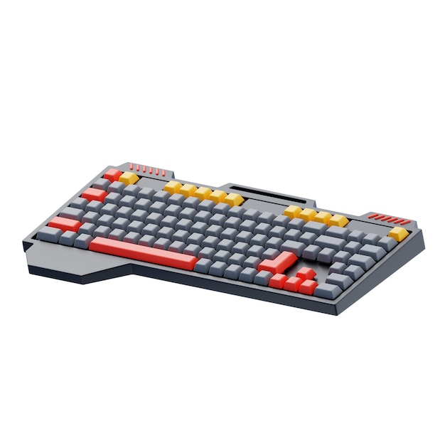 Futuristic gaming keyboard 3d icon