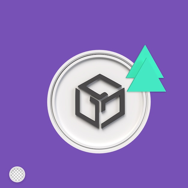Gala cryptocurrency going up 3d render illustration