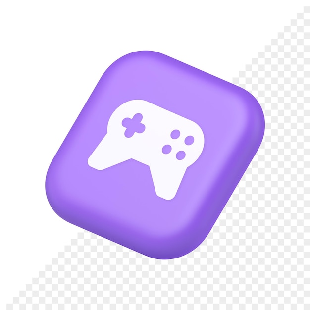 Gamepad controller virtual gaming connect button joystick joypad web app symbol application website icon 3d rendering