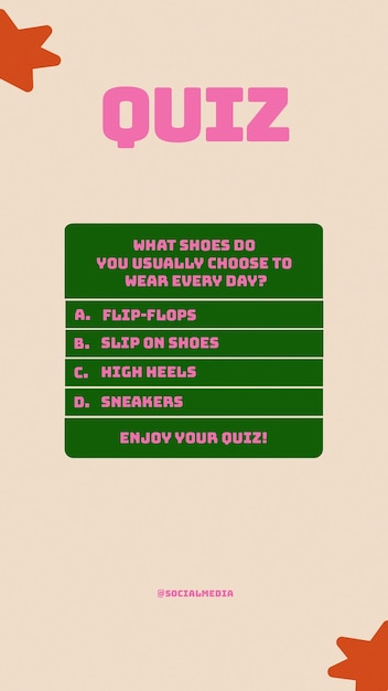 games quiz Sale instagram stories template psd design social media banner sale concept bold layout