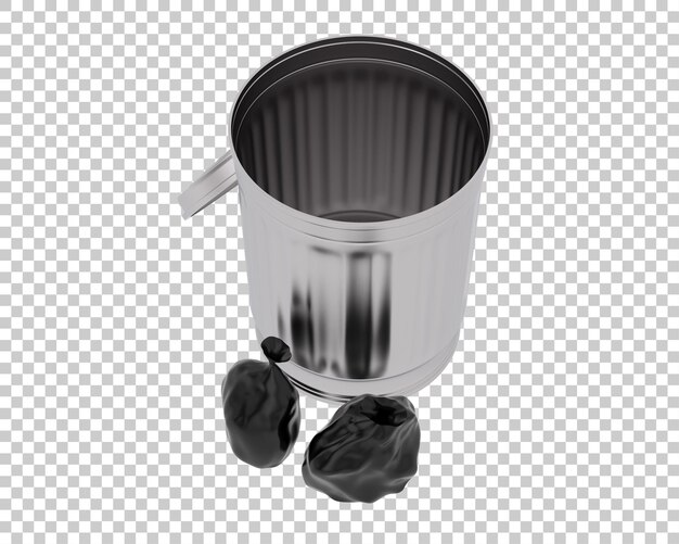 garbage bin isolated on transparent background 3d rendering illustration