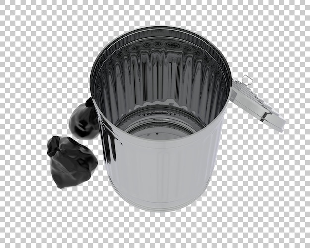 garbage bin isolated on transparent background 3d rendering illustration