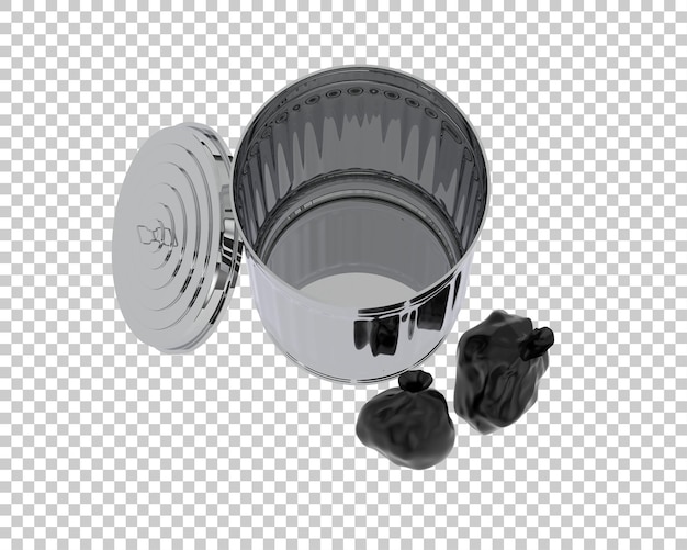 garbage bin isolated on transparent background 3d rendering illustration