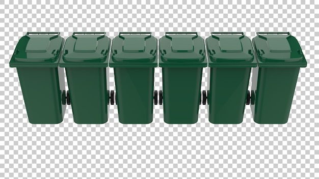 garbage bin on transparent background 3d rendering illustration