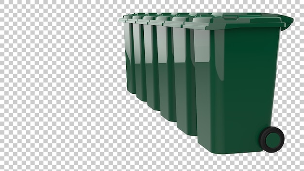 garbage bin on transparent background 3d rendering illustration