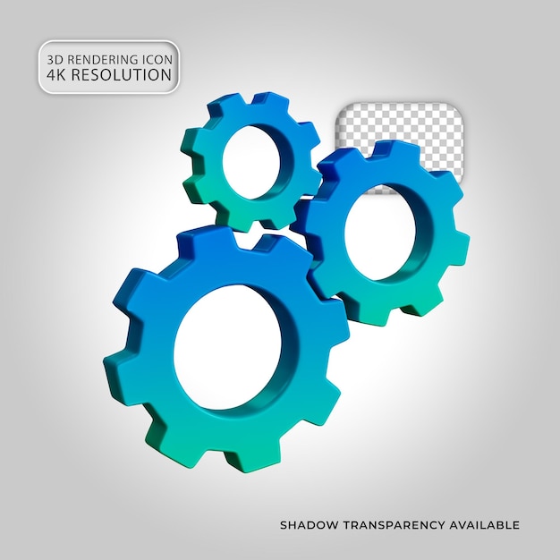 Gear Creativity Concept Icon Isolated 3d render illustration