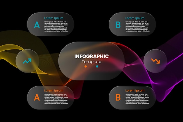 glassmorphism infographic template design