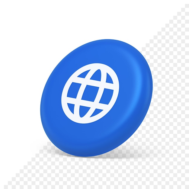 Global internet connection GPS planet button network web business communication 3d side view icon
