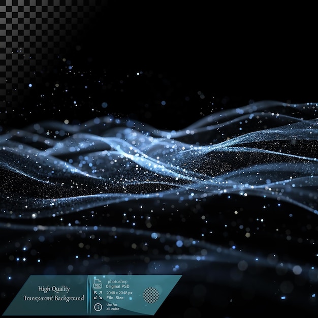 Glowing Blue Particle Waves
