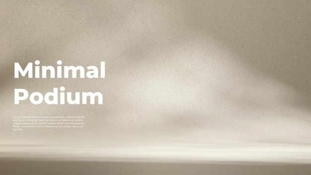 gobo light gray shadow 3d image render empty mockup beige ceramic textured floor in landscape