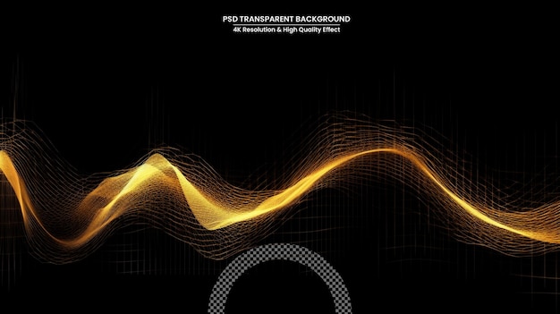 gold glittering color wavy wave design element with glitter effect dark background