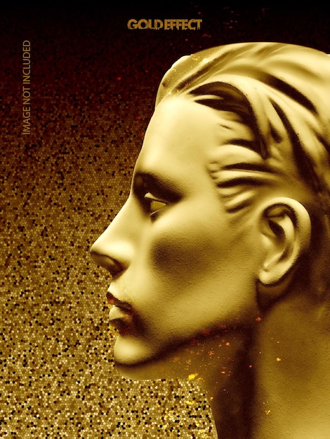 gold photo effect template