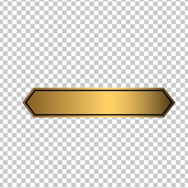 gold sign with a gold frame on a transparent background