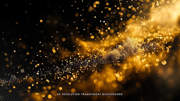 Golden Bokeh on transparent background